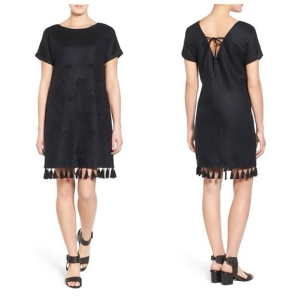 MADEWELL EMBROIDERED TASSEL DRESS